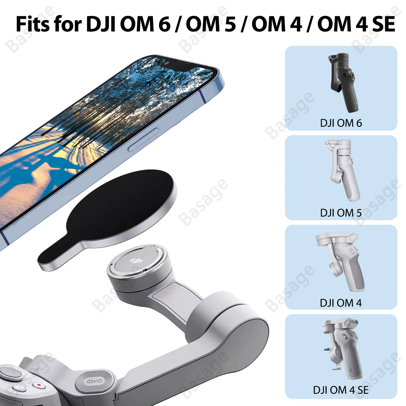 Adaptateur magnétique support de téléphone portable stabilisateur portatif accessoires à dégagement rapide pour DJI Osmo OM6 OM5 OM4 cardan pour Magsafe