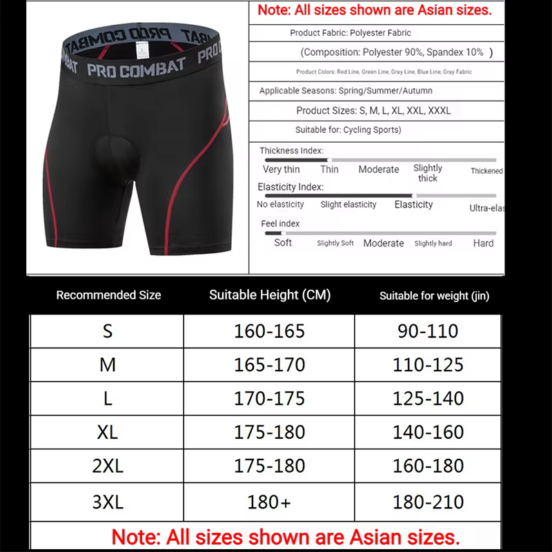 Shorts de cyclisme respirants en mesh avec coussinets en gel antichoc pour VTT