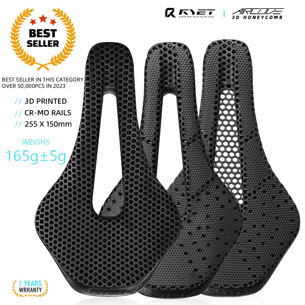 RYET selle entièrement en carbone imprimé 3D ultraléger creux confortable respirant vtt vélo de course sur route siège