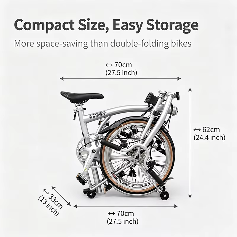 CRANSTON R20 Vélo de ville pliable 20 pouces 9 vitesses avec guidon M