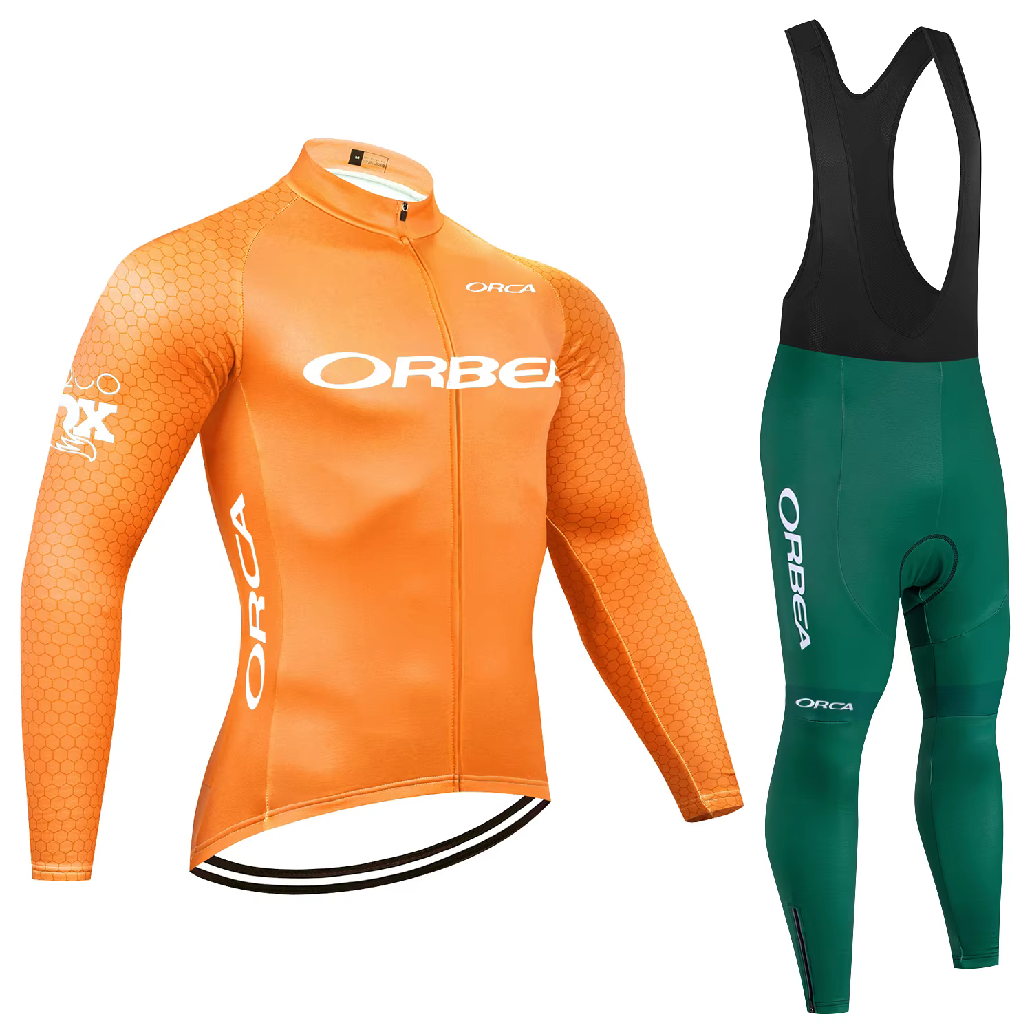 Hiver 2025 Orange maillot de cyclisme équipe ORBEA ORCA vélo veste pantalon hommes thermique polaire Ropa Ciclismo vtt