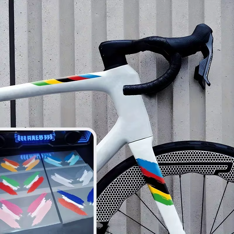 2 autocollants décoratifs pour fourche avant de vélo - Imperméables