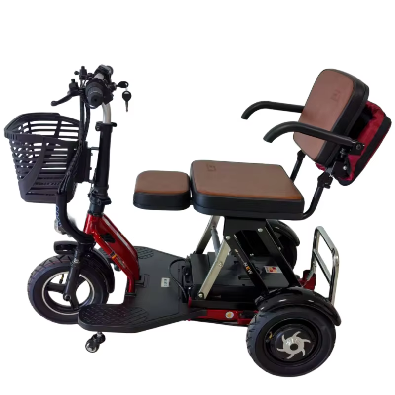 Famille Parents enfant Scooter électrique 2 sièges 3 roues personnes âgées 700W Anti rouleau nouveau Tricycle