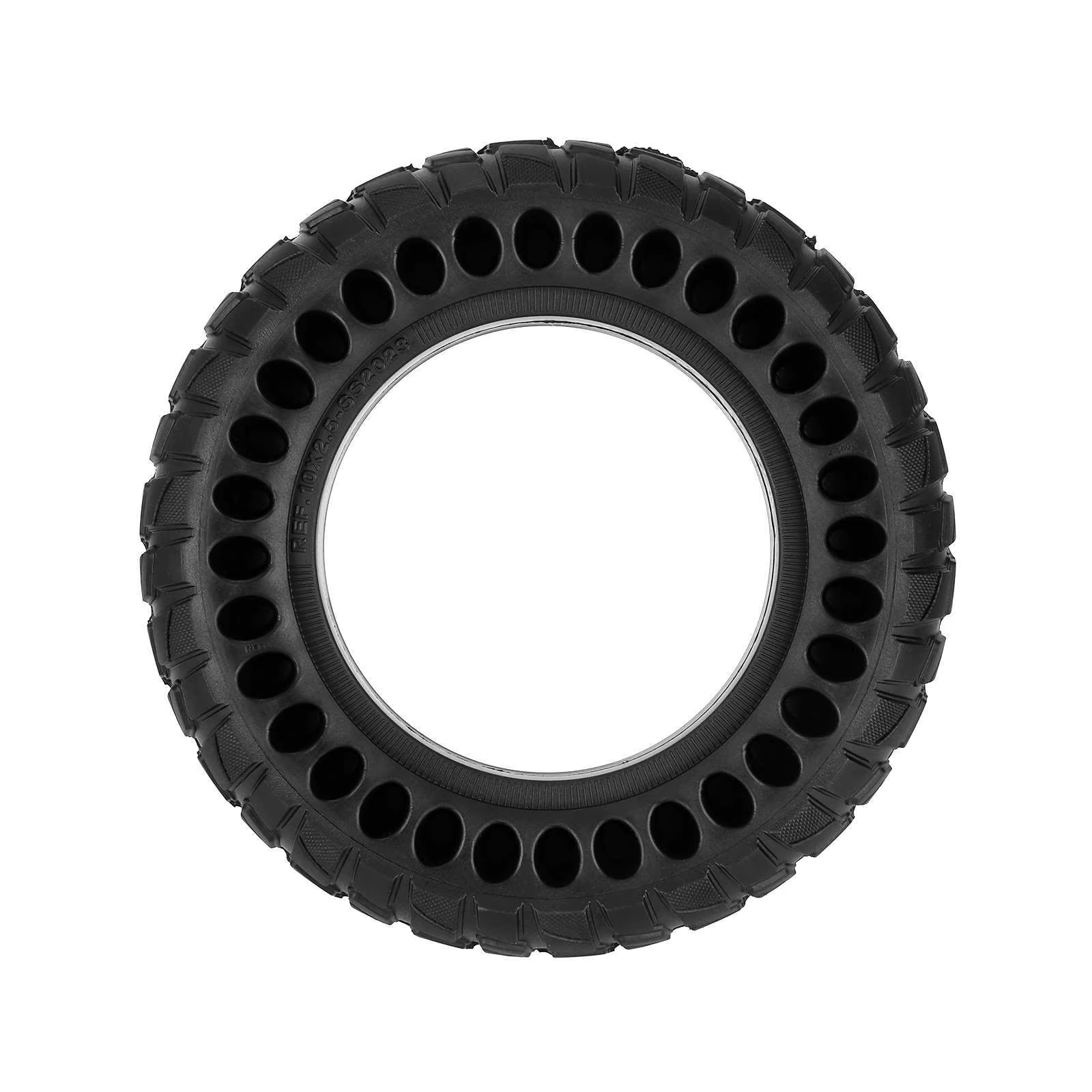 Pneu plein alvéolé anti-crevaison 10x2.50 de 10 pouces pour trottinette électrique universelle sans pneumatique