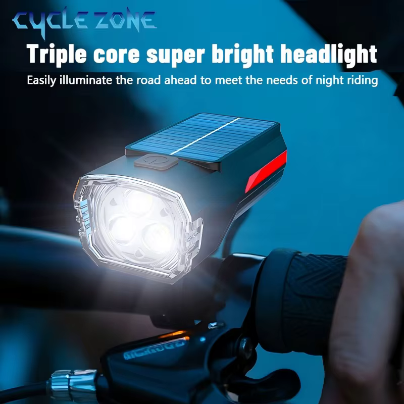 Lampe solaire avant de vélo TYPE-C