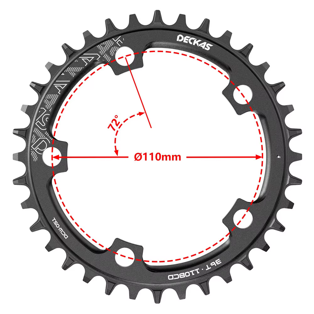 Plateau de pédalier de vélo de route Deckas 110BCD 110/5 griffes Narrow Wide 36T-58T pour manivelle Shimano SR -