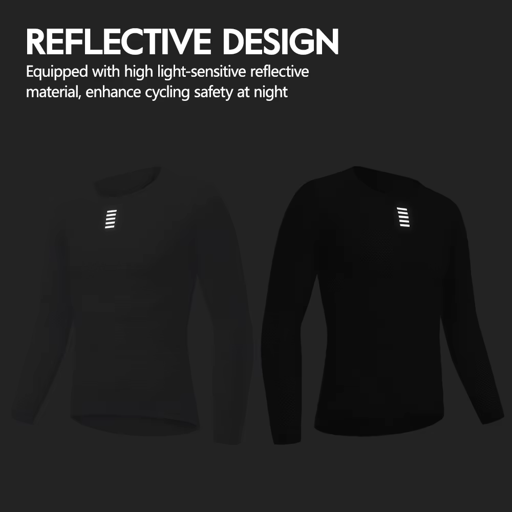 ZRSE hommes cyclisme couche de Base Jersey sweat à manches longues vêtements de vélo route vtt vélo vêtements réfléchissant respirant maille