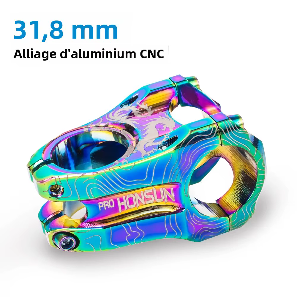 HONSUN vtt VTT tige en alliage d'aluminium ultraléger haute résistance courte 31.8 × 28.6MM CNC
