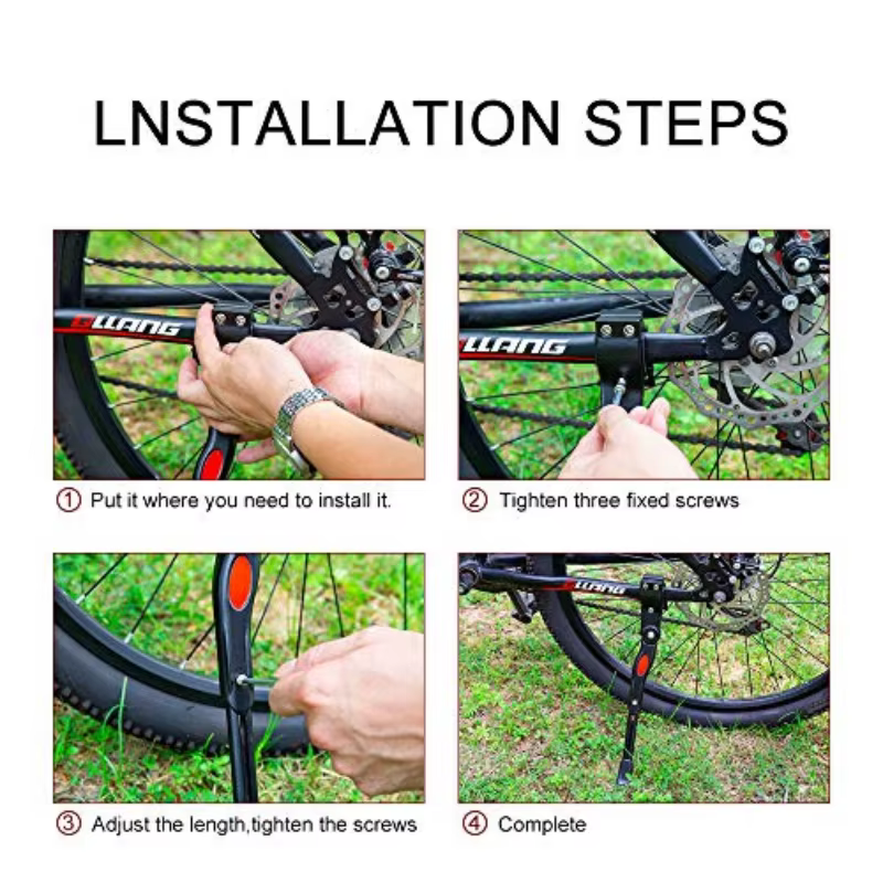 Béquille de vélo tout-terrain en alliage d'aluminium robuste et réglable