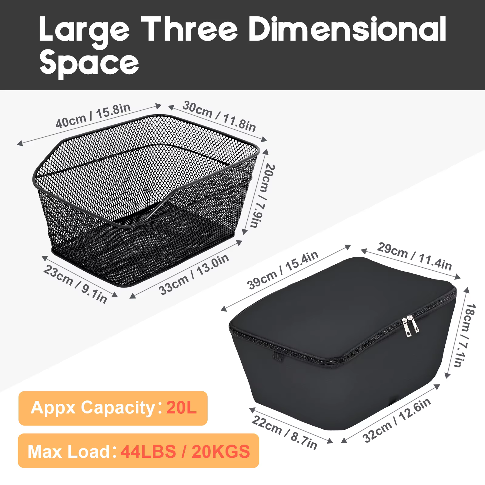 Panier de vélo panier de vélo grande capacité résistant à haute charge panier de vélo arrière en métal robuste panier de vélo en métal