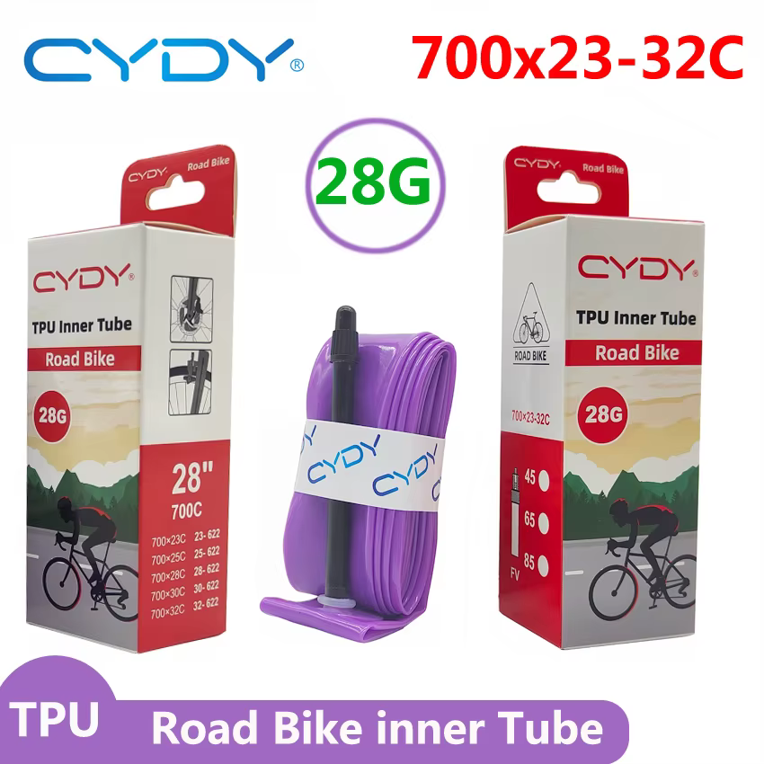 28g CYDY vélo de route TPU chambre à air 700x23C 25C 26C 27C 28C 30C 32C