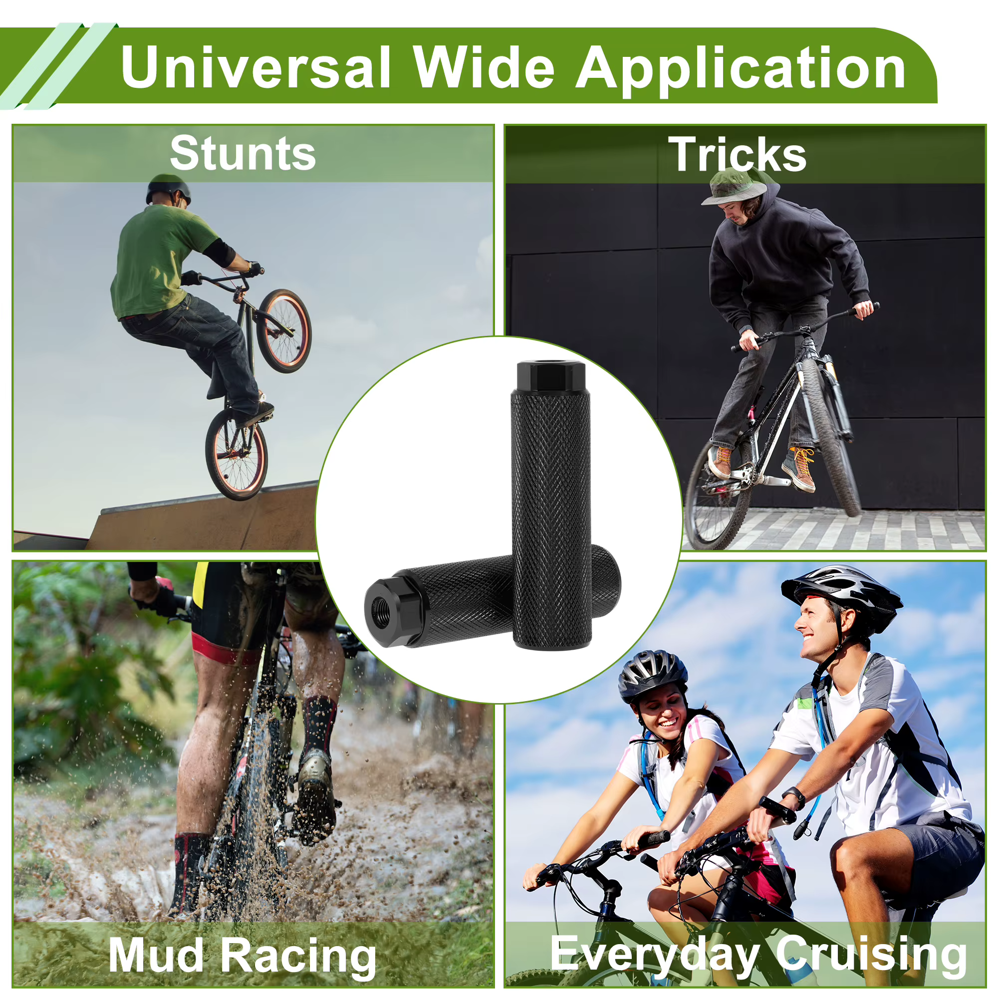 X Autohaux 4 pièces repose-pieds de vélo 100mm sièges arrière