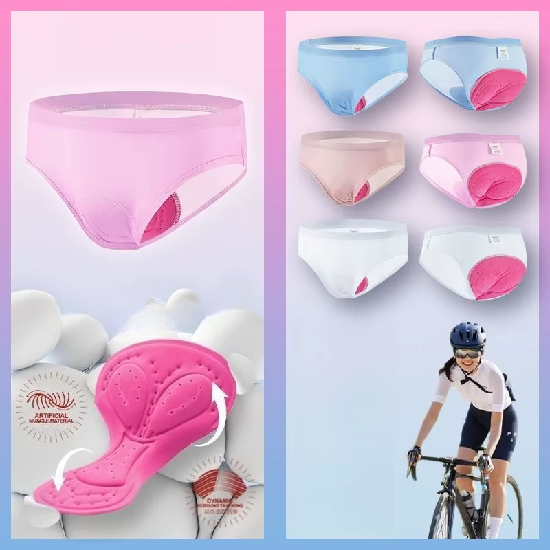Sous-vêtements de cyclisme pour femmes avec coussin en silicone pour évacuer l'humidité