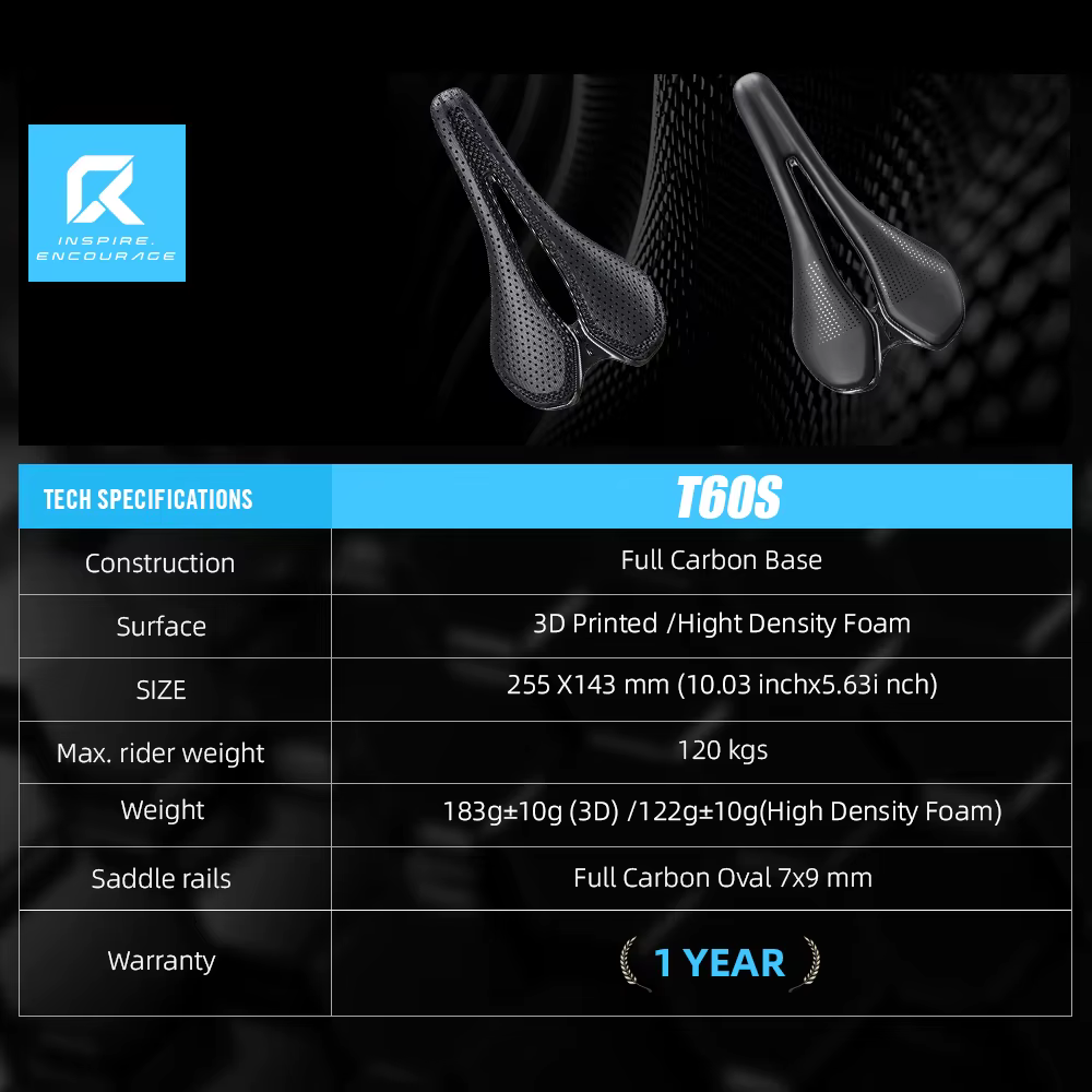 RYET 12K selle entièrement en carbone impression 3D 122g pour Triathlon route vtt gravier vélo léger siège de cyclisme Surface EVA 7x9mm