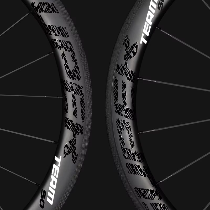 SUPERTEAM Classic Pro R25-50 700C Roues de vélo de route en carbone Clincher Tubeless Frein sur jante Logo Noir