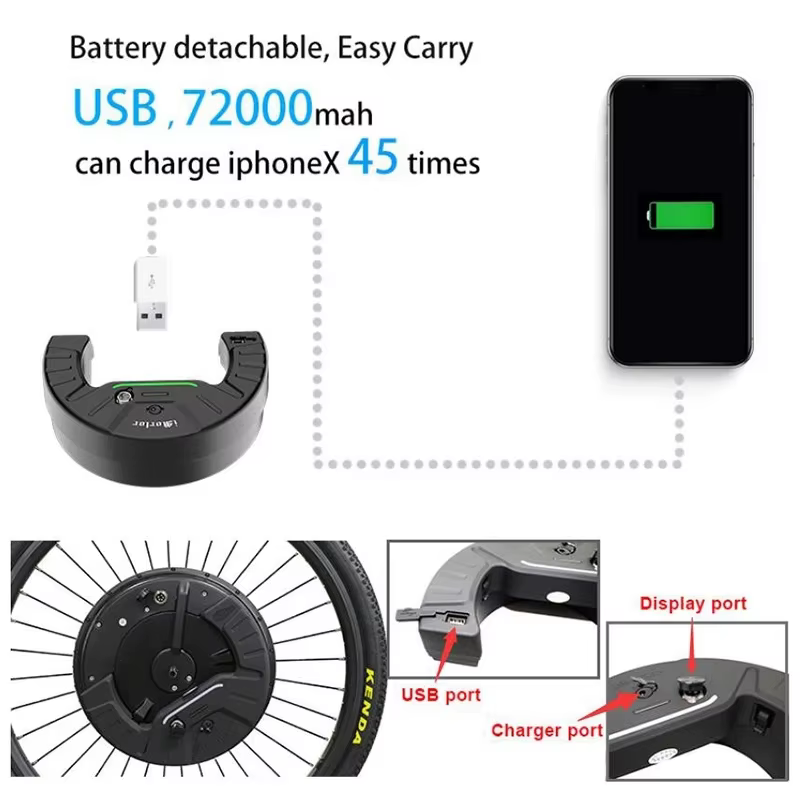 Kit de conversion de vélo électrique tout-en-un 40 km/h