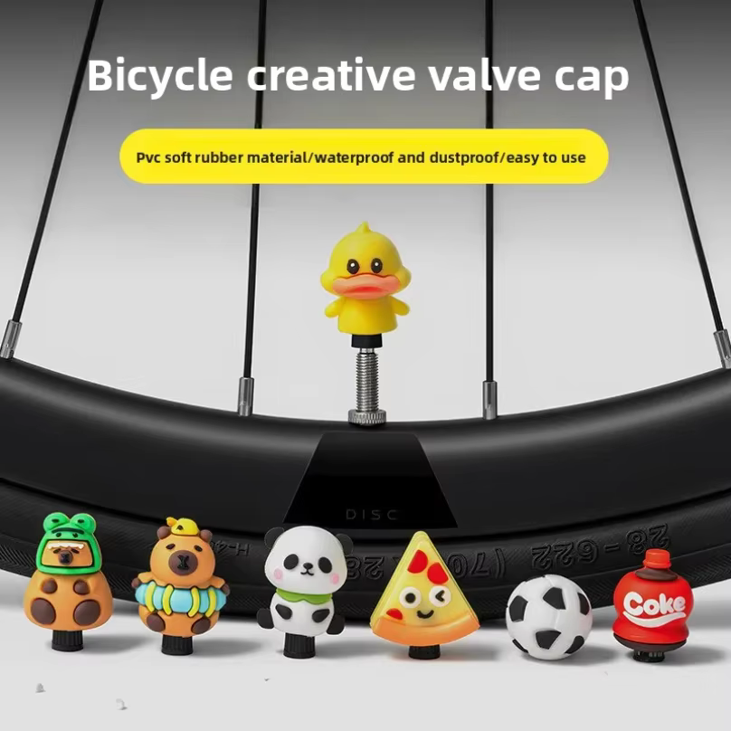 Capuchons de valve de vélo mignons en forme de dessin animé pour vélos de route et VTT