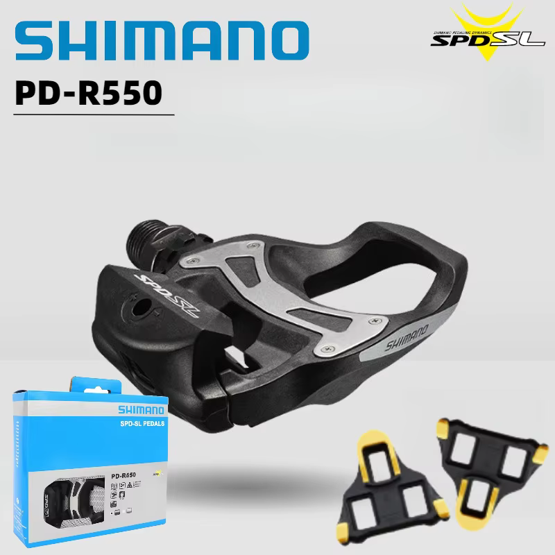 Pédales de course SHIMANO PD-R550 – Ultralégères simple face pour vélos de route