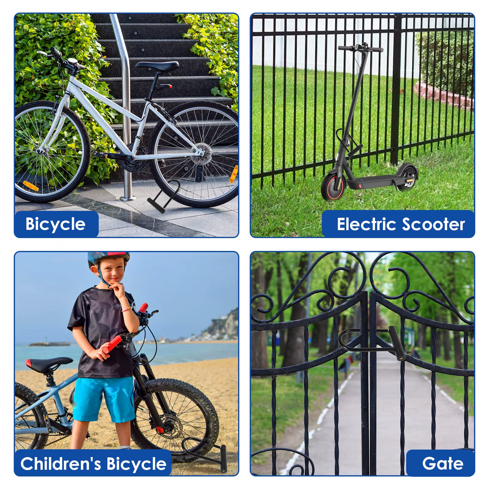 Verrou en U pour vélo, robuste