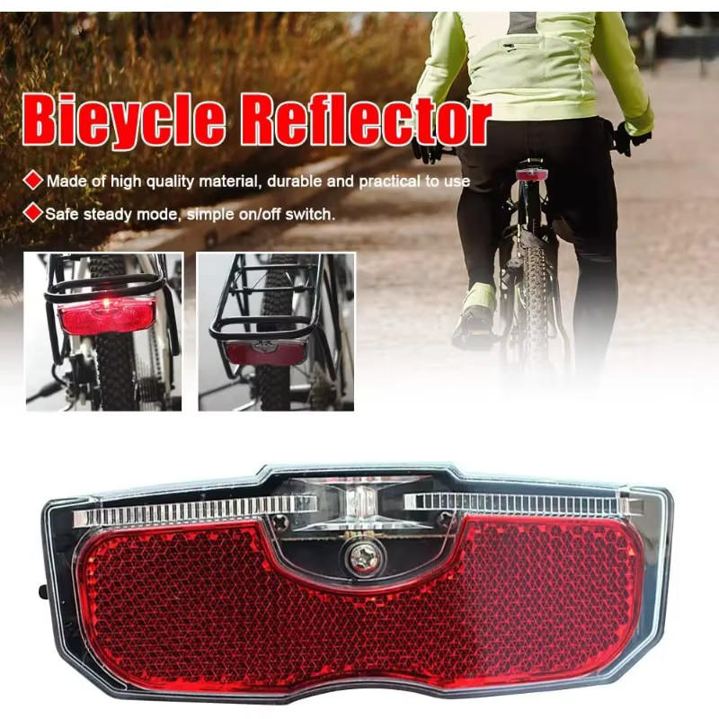 1/2 pièces porte-vélo feu arrière LED vtt vélo porte-bagages lumière réfléchissante vtt équitation avertissement réflecteur accessoires de cyclisme