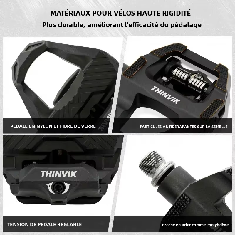 Pédales de vélo sans clip double face THINVIK SPD-SL