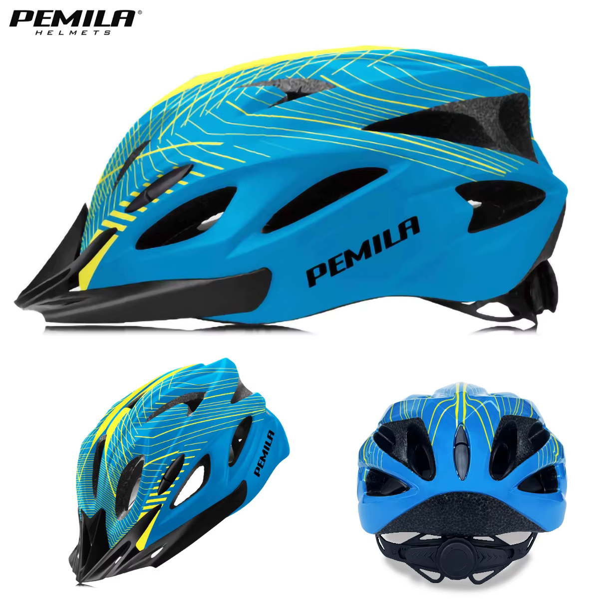 Casque de vélo de montagne ultraléger à rayures avec pare-soleil