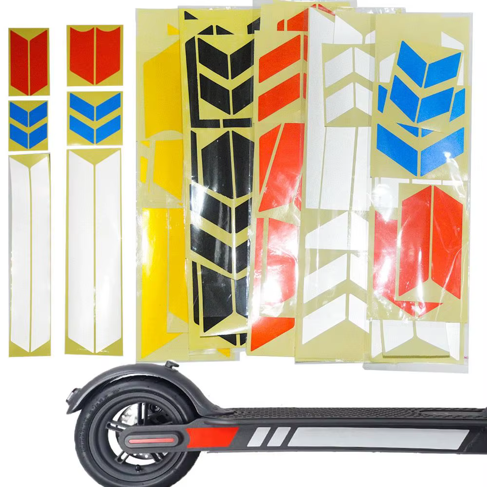 Pièces de Scooter électrique Paster décalcomanies autocollant de planche à roulettes autocollants de style réfléchissants étiquettes de lumière réfléchissantes pour Xiaomi Mijia M365
