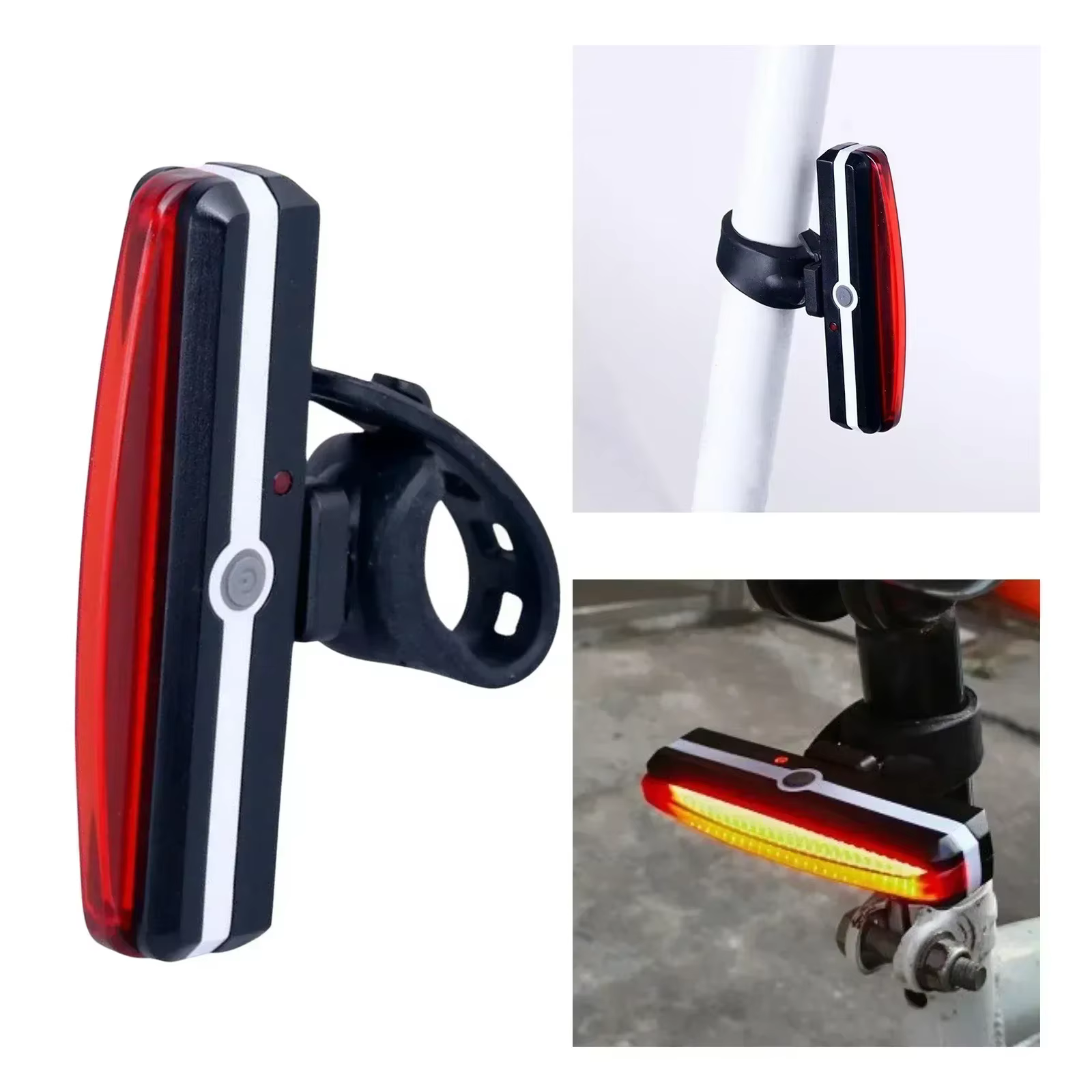 Feu arrière de vélo à reflets COB LED