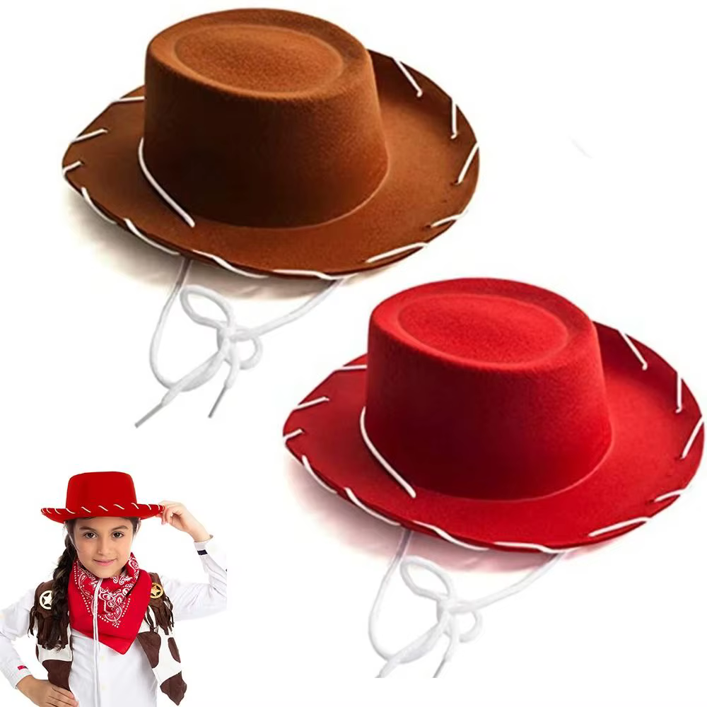 Chapeau de cowboy amusant, accessoire de cosplay, chapeau de princesse en feutre réglable, accessoire de déguisement, chapeau de cowgirl pour femme