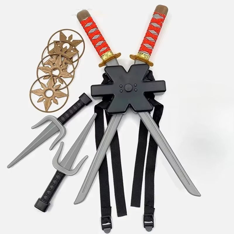Costume de ninja pour garçons, jouets pour enfants, ensemble de couteaux de cosplay de samouraï japonais, fléchettes de ninja, collection de jouets, jouet bizarre