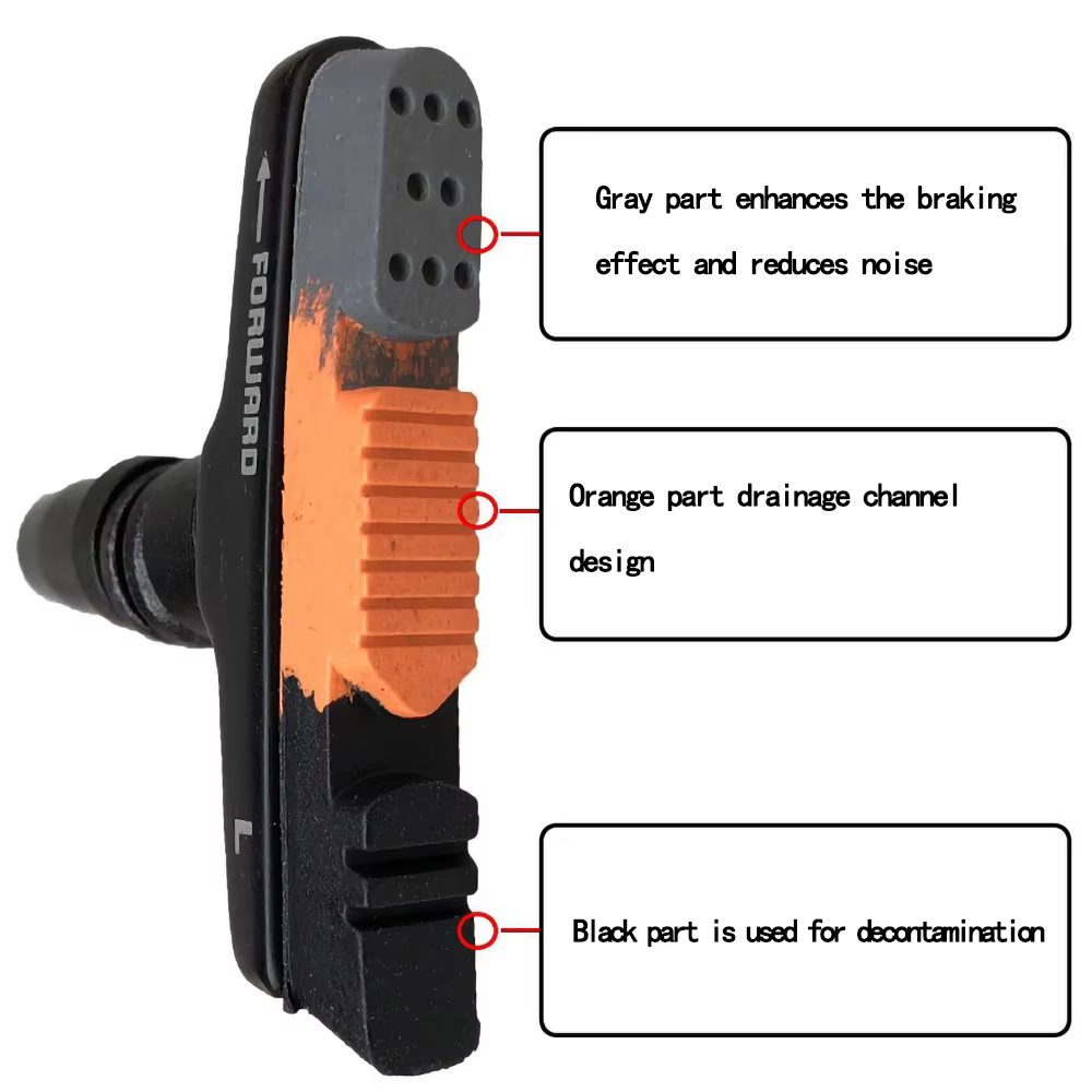 Baradine-Patins de frein v-brake 470CV pour vélo de route