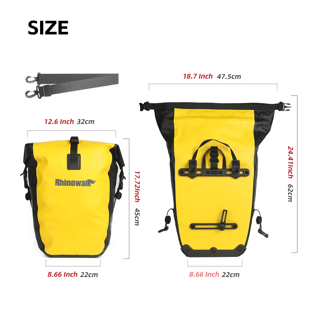 Sacoche de vélo Rhinowalk 27L à dégagement rapide