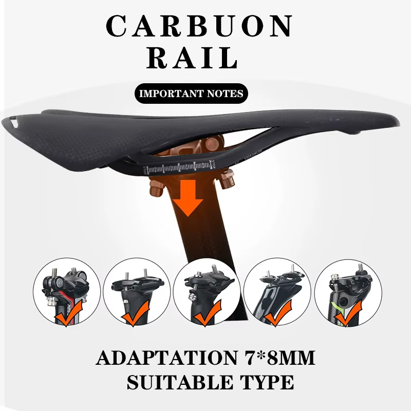 Selle ultralégère en fibre de carbone pour vélo de route et VTT