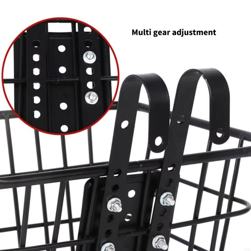 77HC Metal Bike Front Basket High Hauteur réglable Crochet rapide