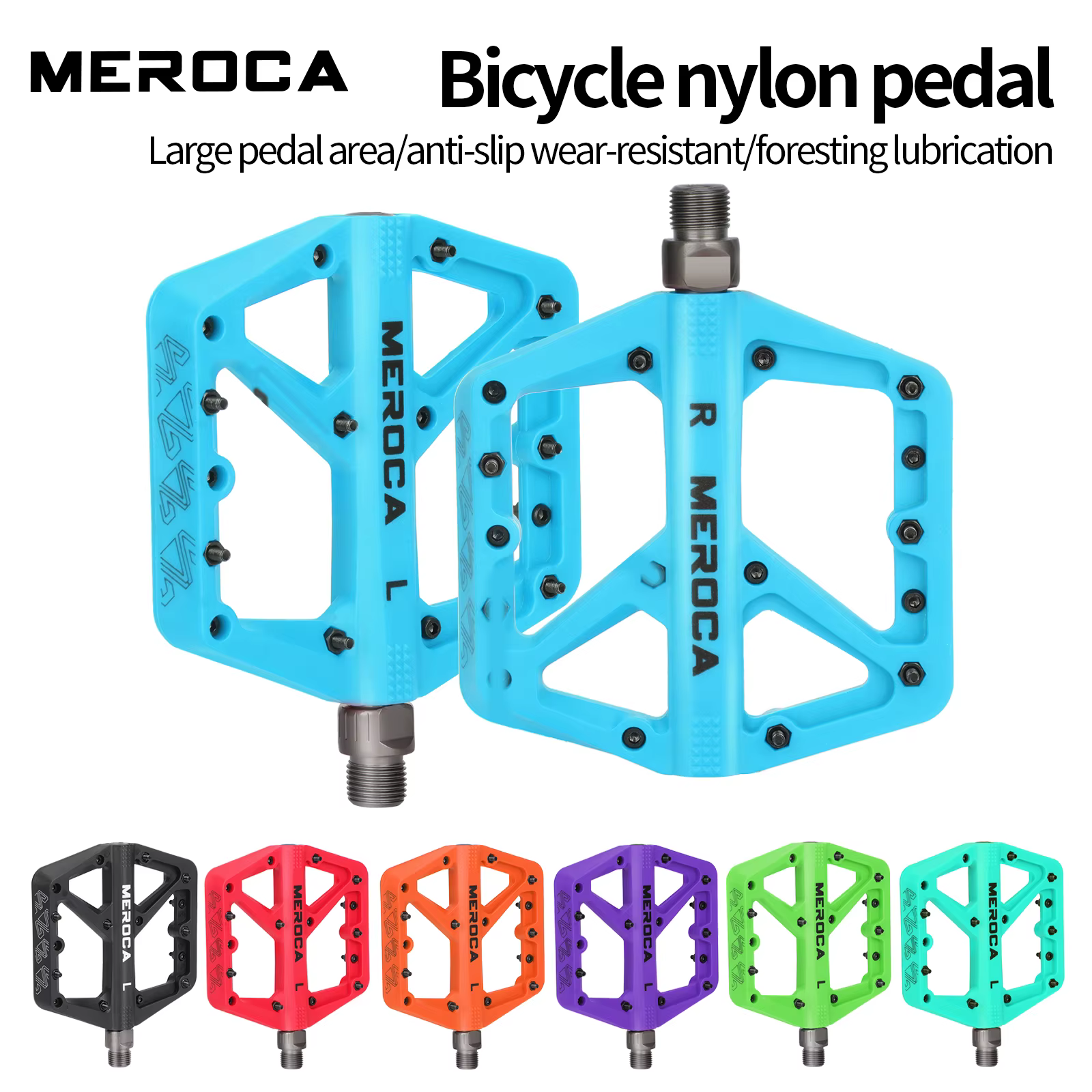 MEROCA C569 pédale de vélo large plate-forme antidérapante roulement en Fiber de Nylon conception Durable