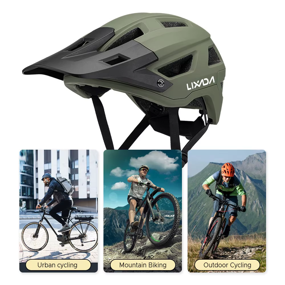 Lixada casque de vélo 55-61 cm cadran réglable visière amovible Ventilation 14 évents d'air
