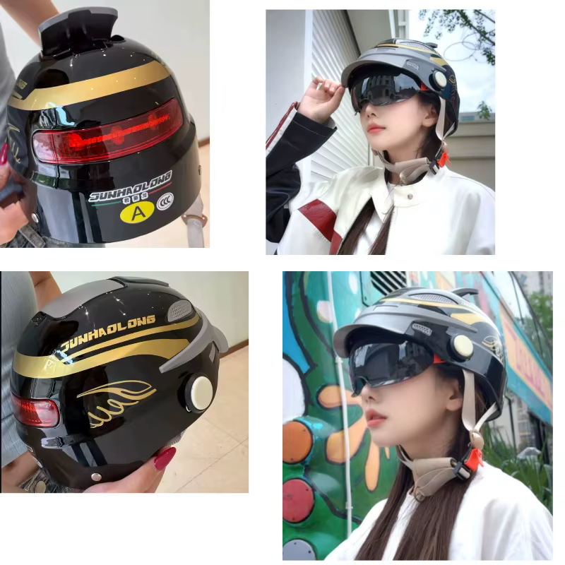Nouveau casque demi-intégral intelligent et respirant pour l'été 2026 – Idéal pour la moto et les scooters électriques (sécurité homme et femme)