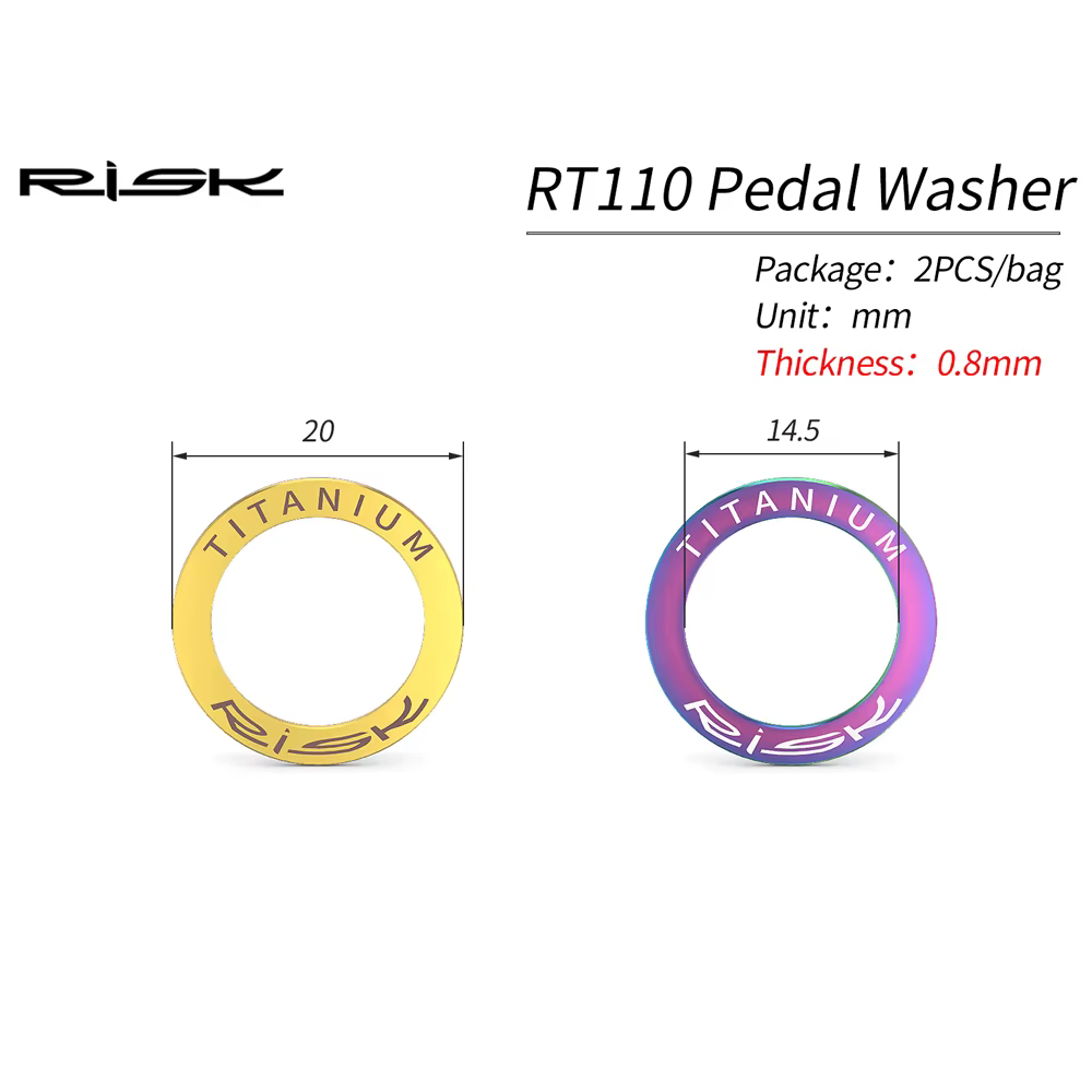 Une paire (2 pièces) risque vélo titane pédale rondelle entretoise joint pour VTT