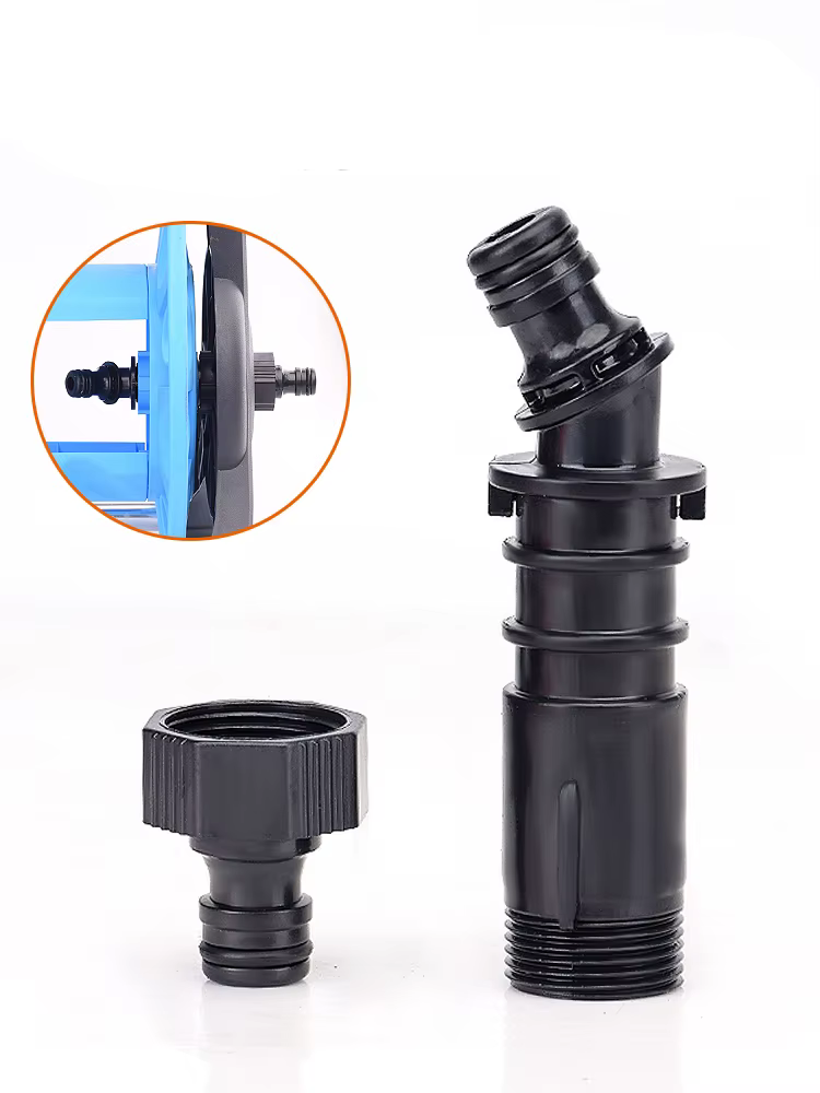 Kit d'accessoires pour support de tuyau d'arrosage souple avec raccords rapides et poignée pour rangement de tuyau d'arrosage de jardin