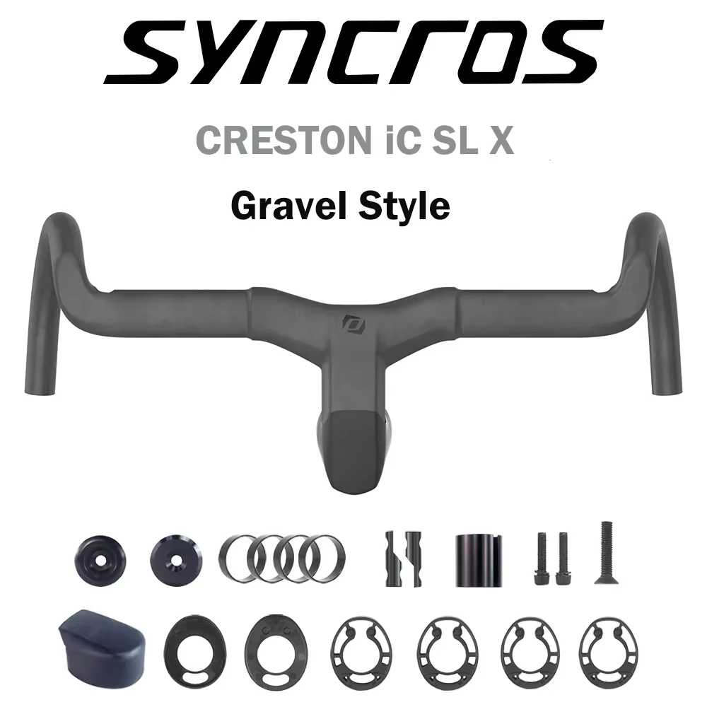 Guidon de vélo de route SYNCROS en carbone Creston IC SL X avec logo noir
