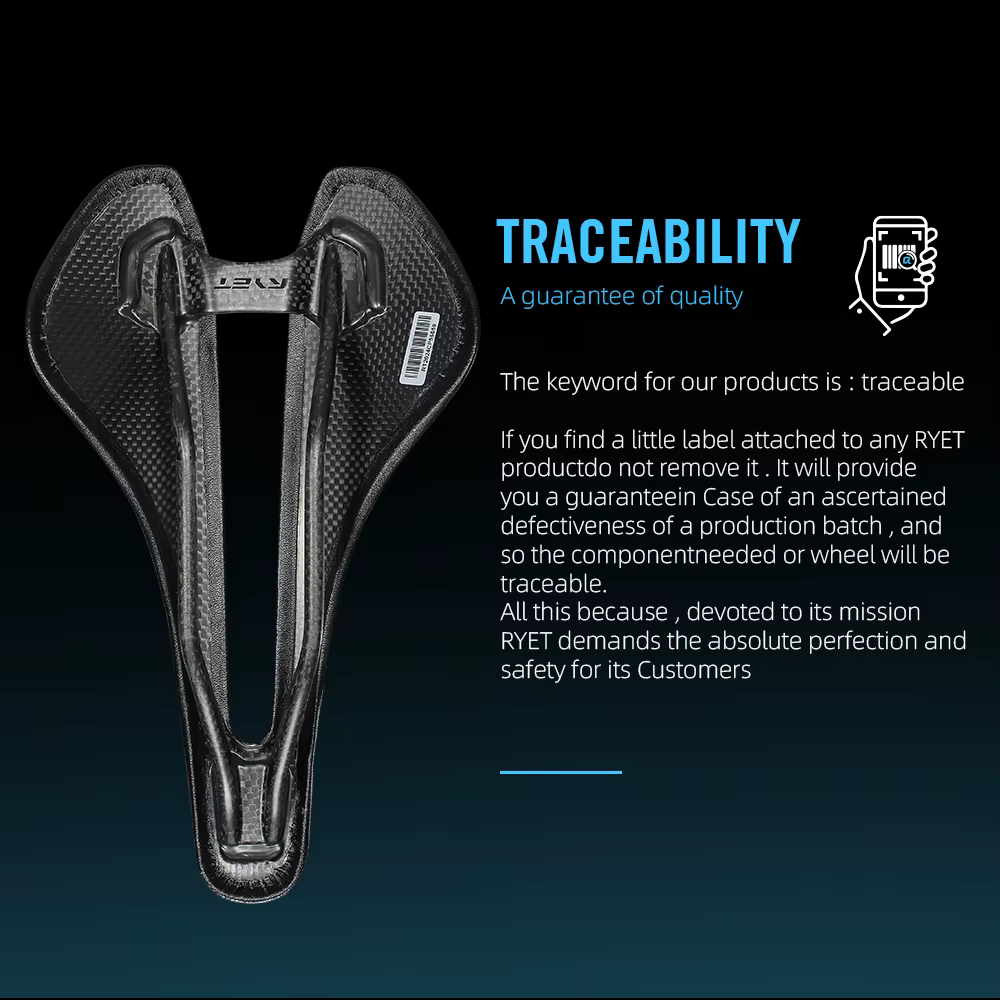 RYET selle de vélo entièrement en carbone ultralégère 81g/87g haut en cuir 7x9mm Rails