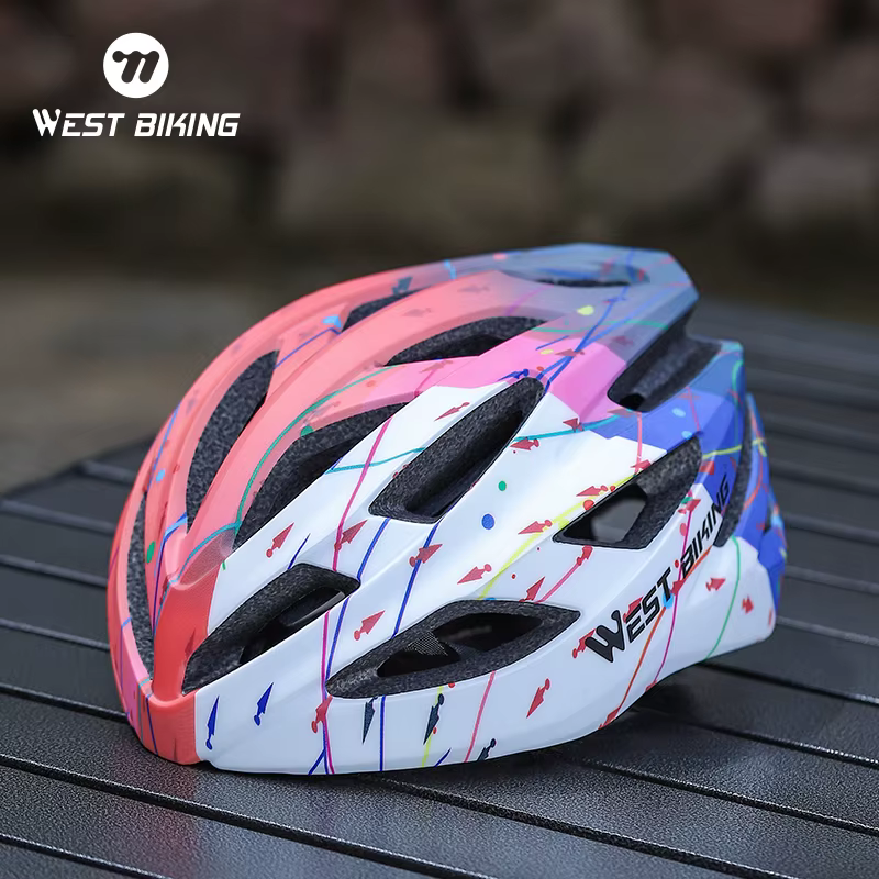 WEST BIKING-Casque de vélo léger intégré pour femme