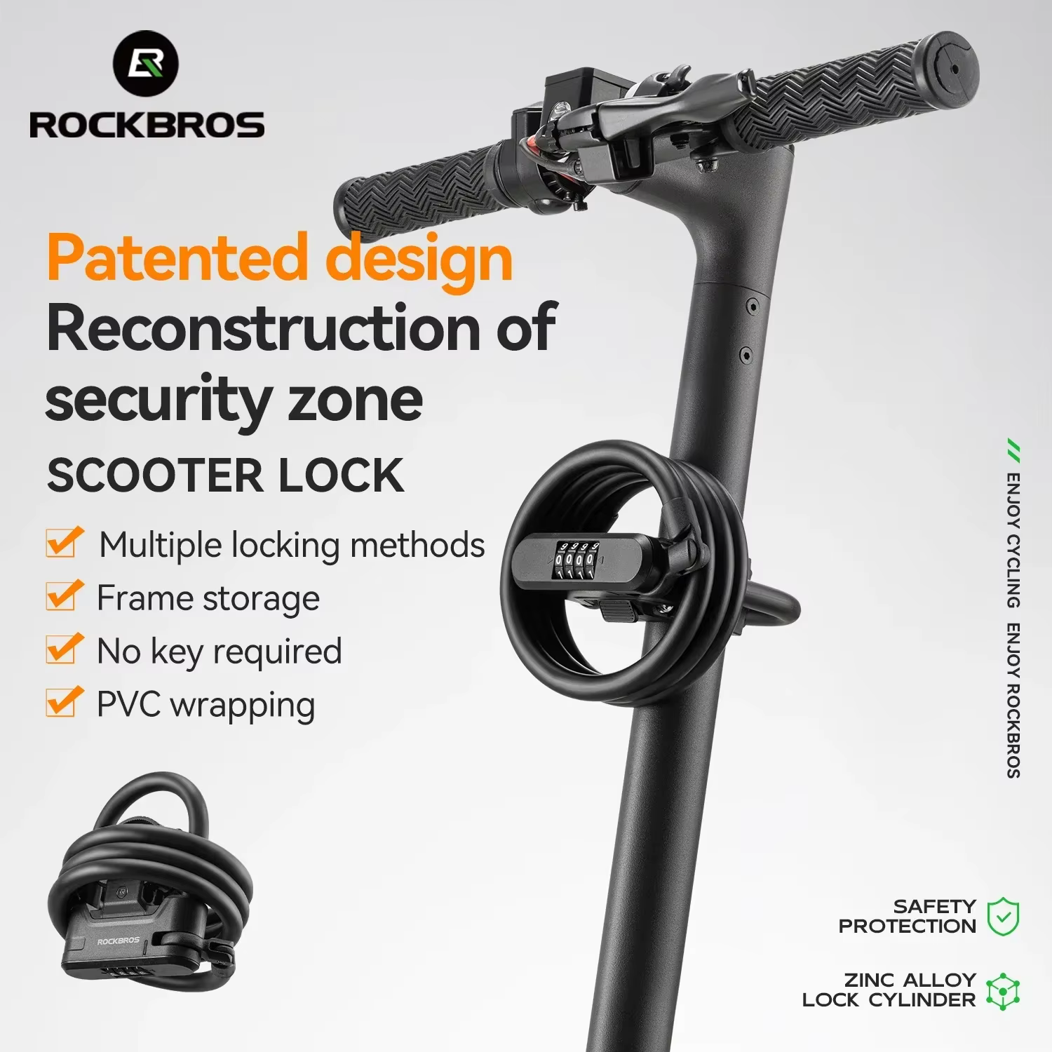 ROCKBROS – serrure principale et esclave pour Scooter