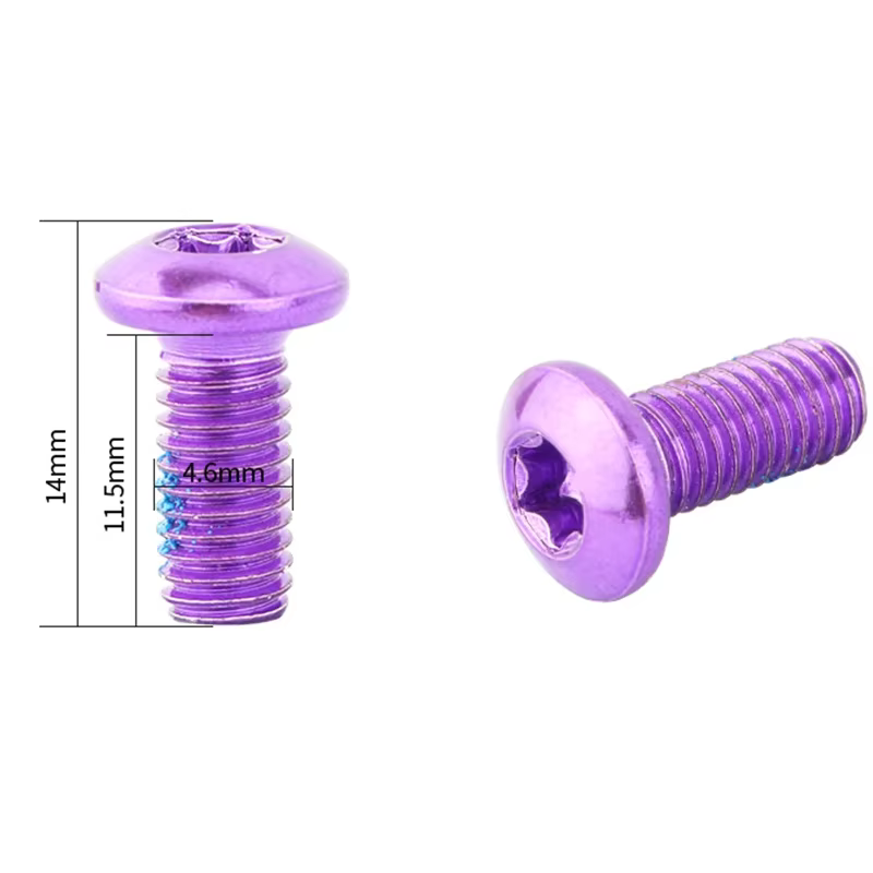 Rotor de frein à disque de vélo T25 rouge/bleu/vert/violet/or/vis plaquées en alliage d'acier pour vtt