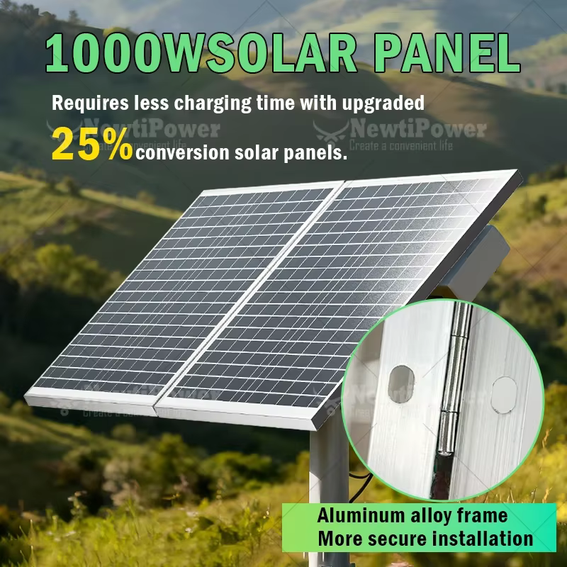 Panneau solaire pliable 1000W avec sortie 12V pour usage domestique