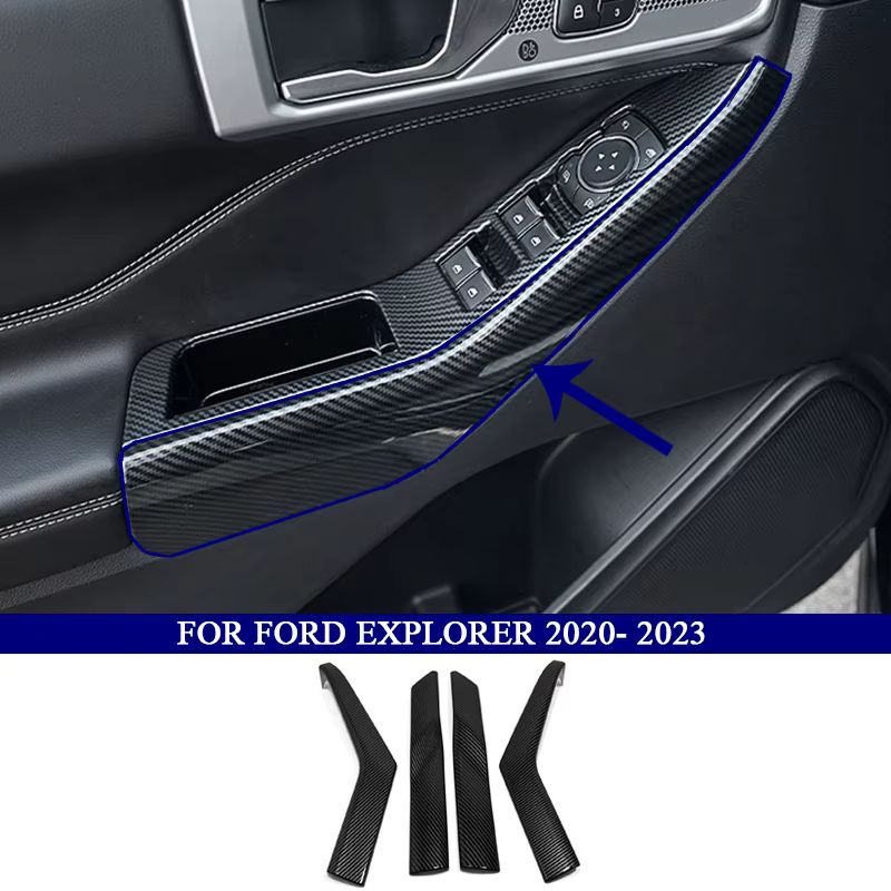 Kit intérieur en Fiber de carbone ABS, accessoires de voiture pour Ford Explorer 2020 2021 2022 2023, garniture de couverture décorative, sortie de ventilation latérale