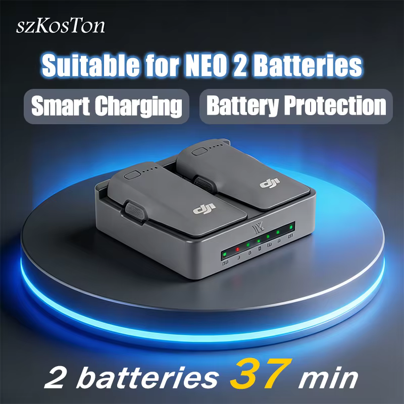 Pour DJI Neo 2 Drone batterie deux voies Hub de charge LED chargeur rapide batterie externe Portable pour DJI Neo 2 accessoires