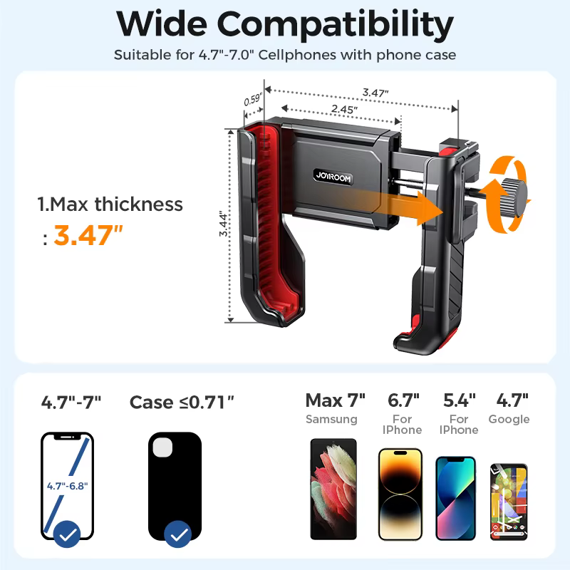 Joyroom support de téléphone de vélo universel opération à une main