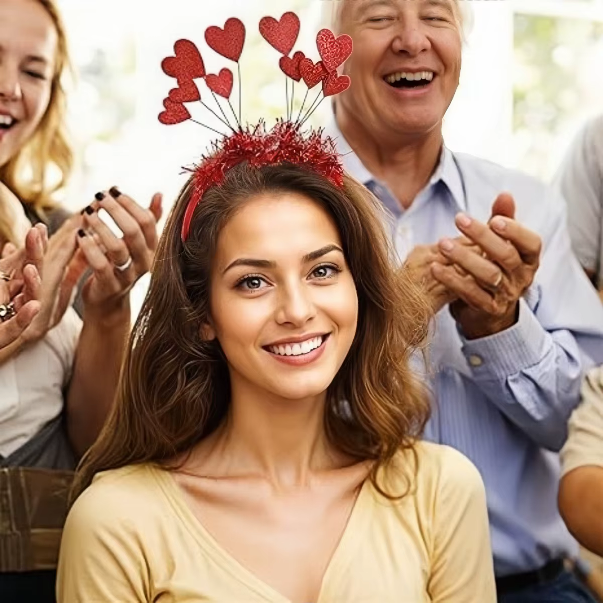 Ensemble de costumes bandeau et lunettes de soleil en forme de cœur pour la saint-valentin, bandeau rouge mignon, accessoires pour cheveux de mariage et de vacances