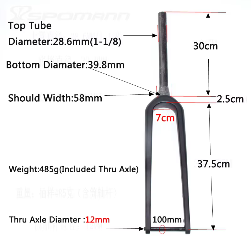 Nouvelle fourche de vélo de route/gravel/cyclocross 700C en fibre de carbone intégrale